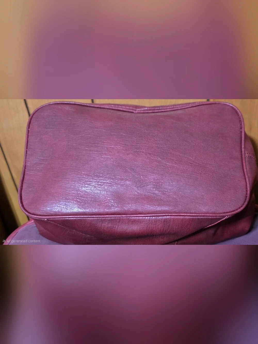 Jessica Simpson Vintage Burgundy Faux Leather Crimson Bow-Front Shoulder Bag - Picture 7 of 7
